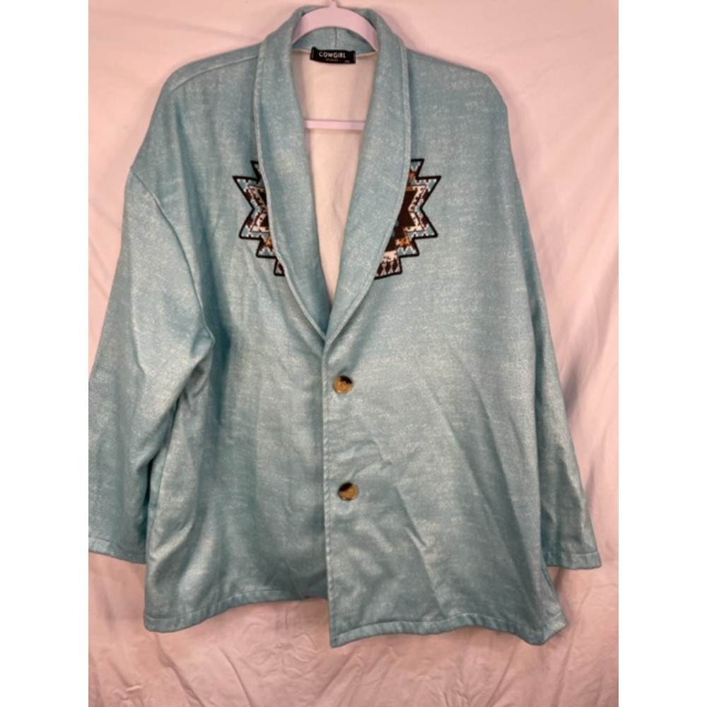 Cowgirl Studios 2XL Sky Blue Tribal Print Jacket